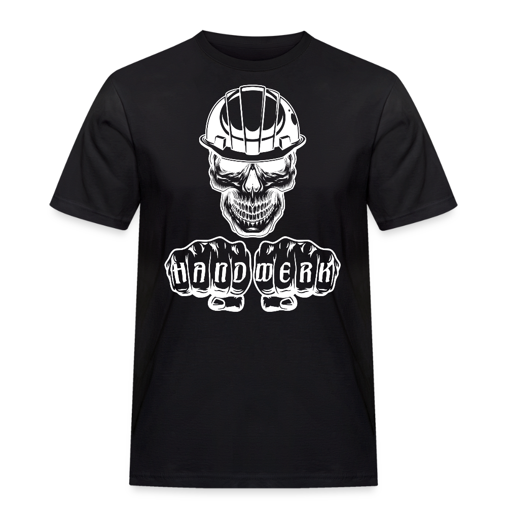 Männer Workwear T-Shirt "Skull-Helm-Handwerk" Schwarz Männer Workwear T-Shirt