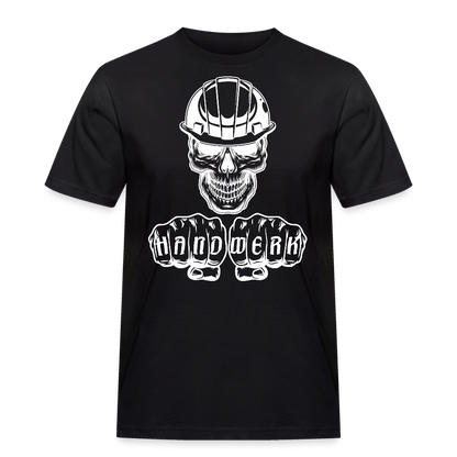 Männer Workwear T-Shirt "Skull-Helm-Handwerk" Schwarz Männer Workwear T-Shirt