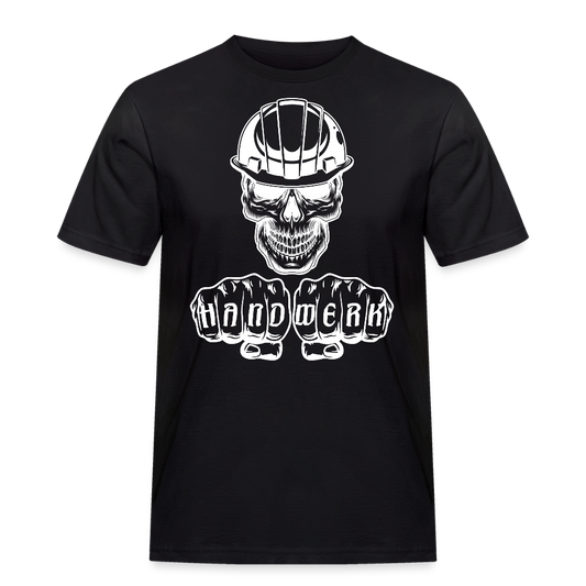 Männer Workwear T-Shirt "Skull-Helm-Handwerk" Schwarz Männer Workwear T-Shirt