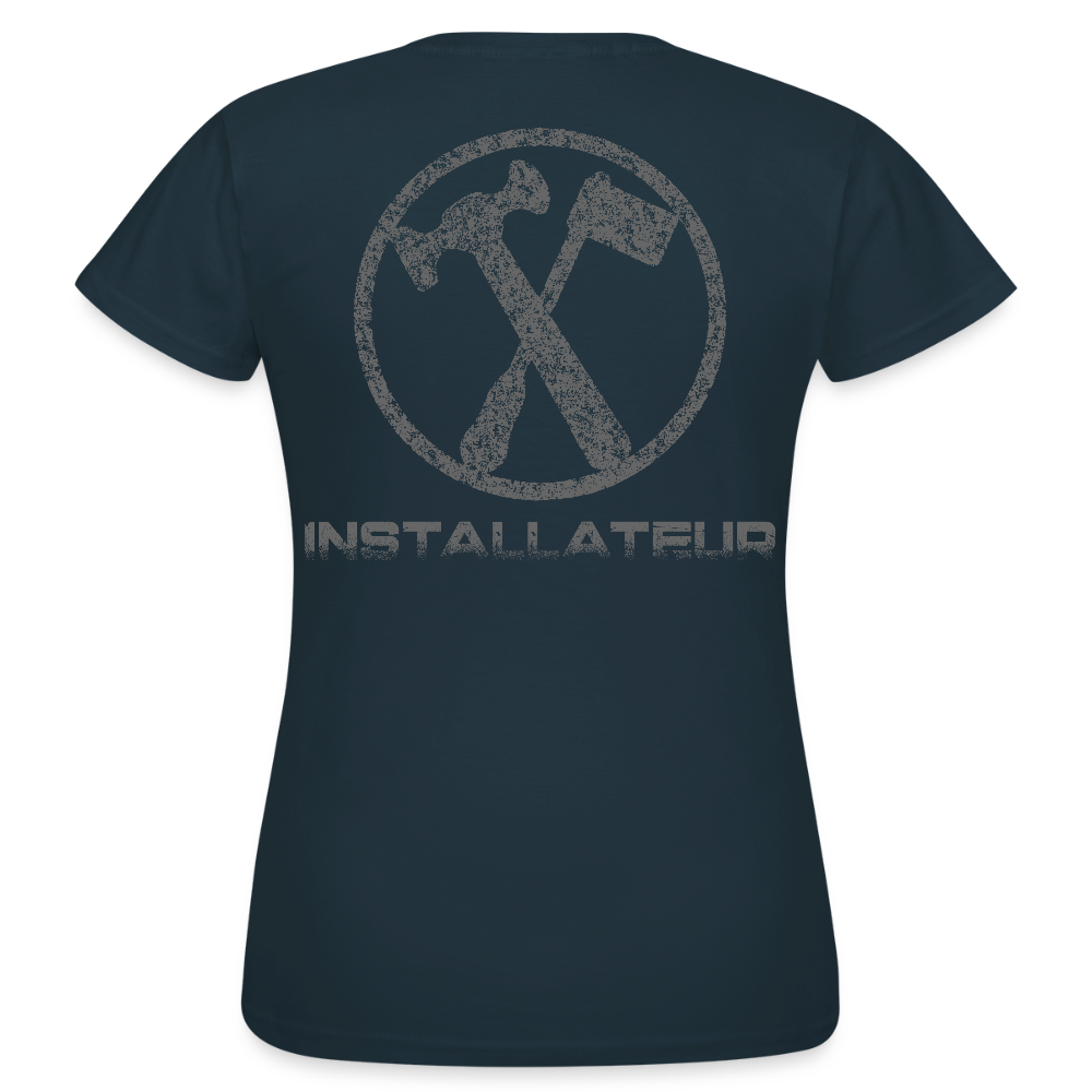 Frauen T-Shirt "Installateur" Navy Frauen T-Shirt