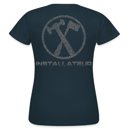 Frauen T-Shirt "Installateur" Navy Frauen T-Shirt