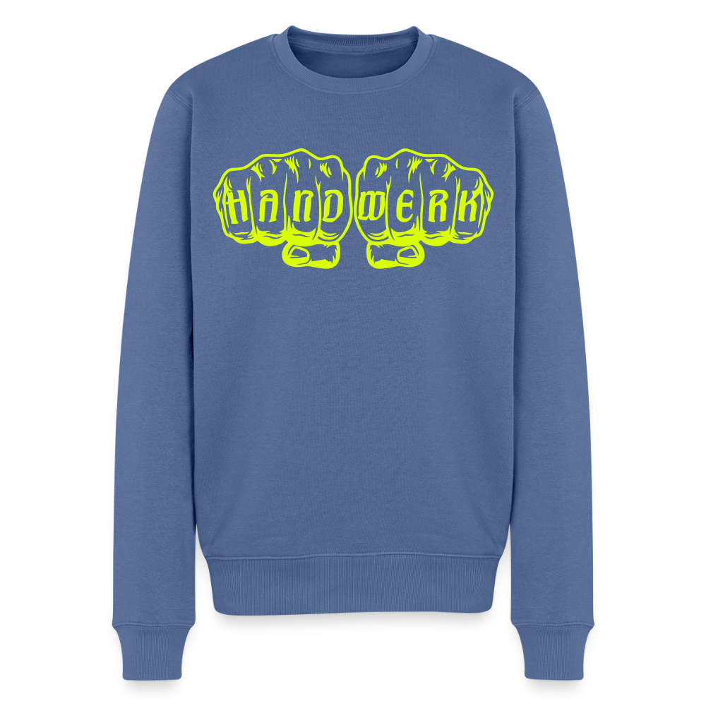 Unisex Premium Pullover "Bodenleger" neongelb Taubenblau Männer Premium Pullover