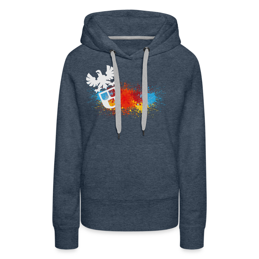 Frauen Premium Hoodie "Maler-Splash" Jeansblau Frauen Premium Hoodie
