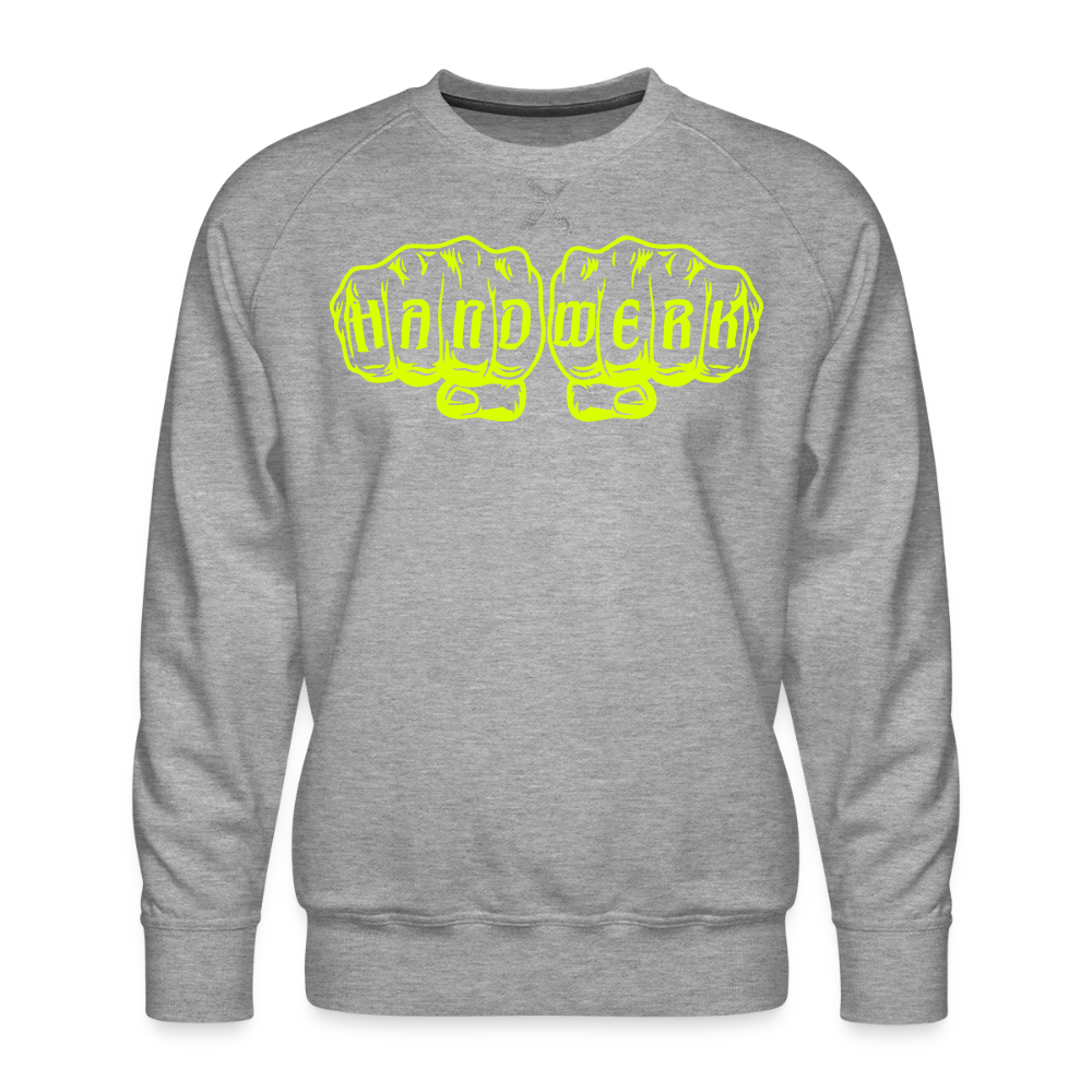 Unisex Premium Pullover "Raumausstatter" neongelb Grau meliert Männer Premium Pullover