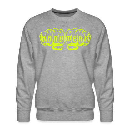 Unisex Premium Pullover "Raumausstatter" neongelb Grau meliert Männer Premium Pullover