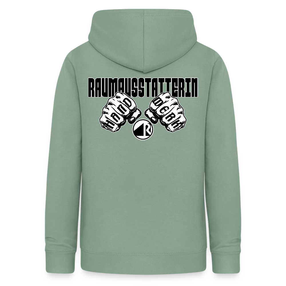 Frauen Hoodie "Raumausstatterin" (beidseitig beruckt) Graugrün Frauen Hoodie