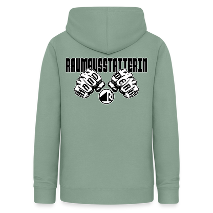 Frauen Hoodie "Raumausstatterin" (beidseitig beruckt) Graugrün Frauen Hoodie