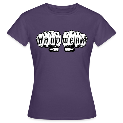 Frauen T-Shirt "Handwerk" Dunkellila Frauen T-Shirt
