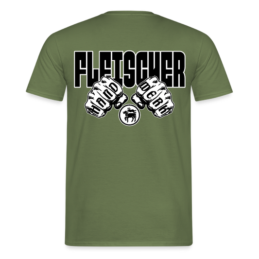 Unisex T-Shirt "Fleischer" (beidseitig bedruckt) Militärgrün Männer T-Shirt