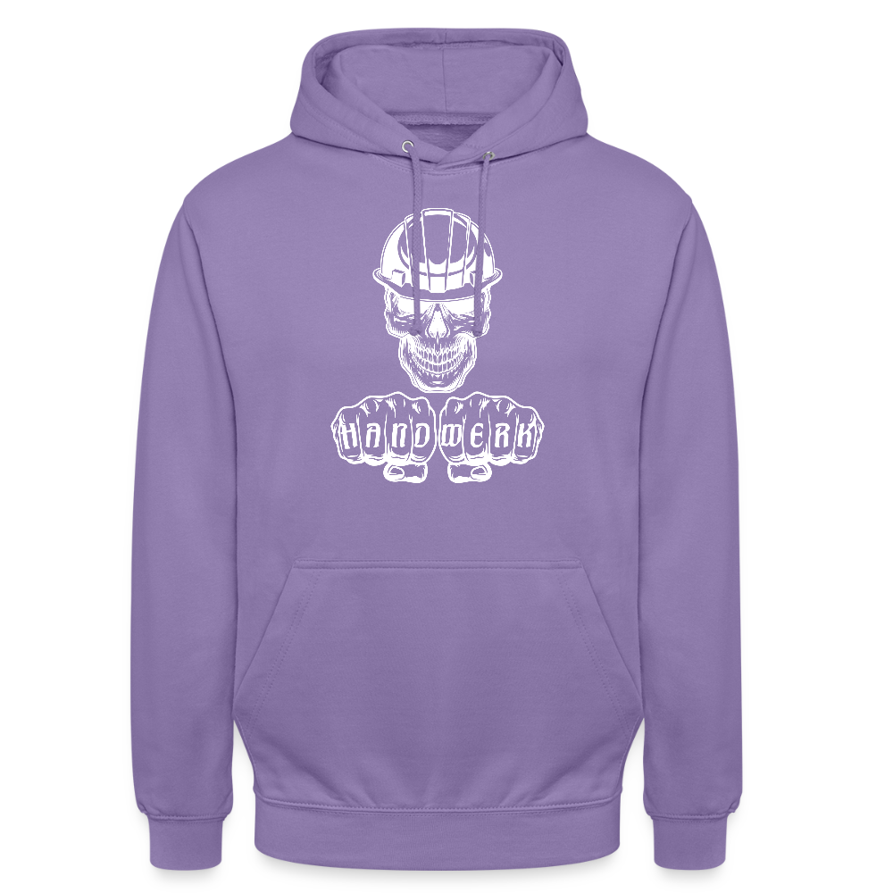 Unisex Hoodie "Skull-Helm-Handwerk" Lavendel Unisex Hoodie