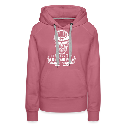 Frauen Premium Hoodie "Skull-Helm-Handwerk" Malve Frauen Premium Hoodie