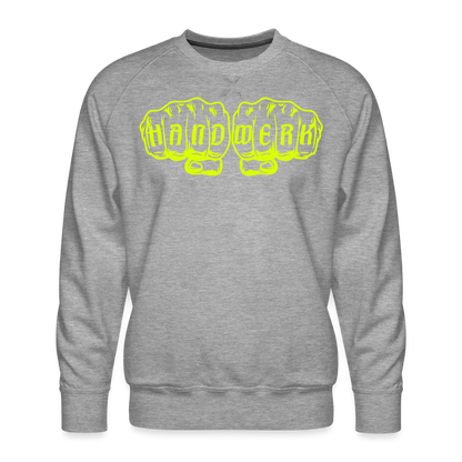 Unisex Premium Pullover "Isolierer" neongelb Grau meliert Männer Premium Pullover