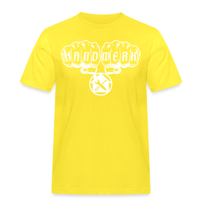 Männer Workwear T-Shirt "Hausmeister" Gelb Männer Workwear T-Shirt