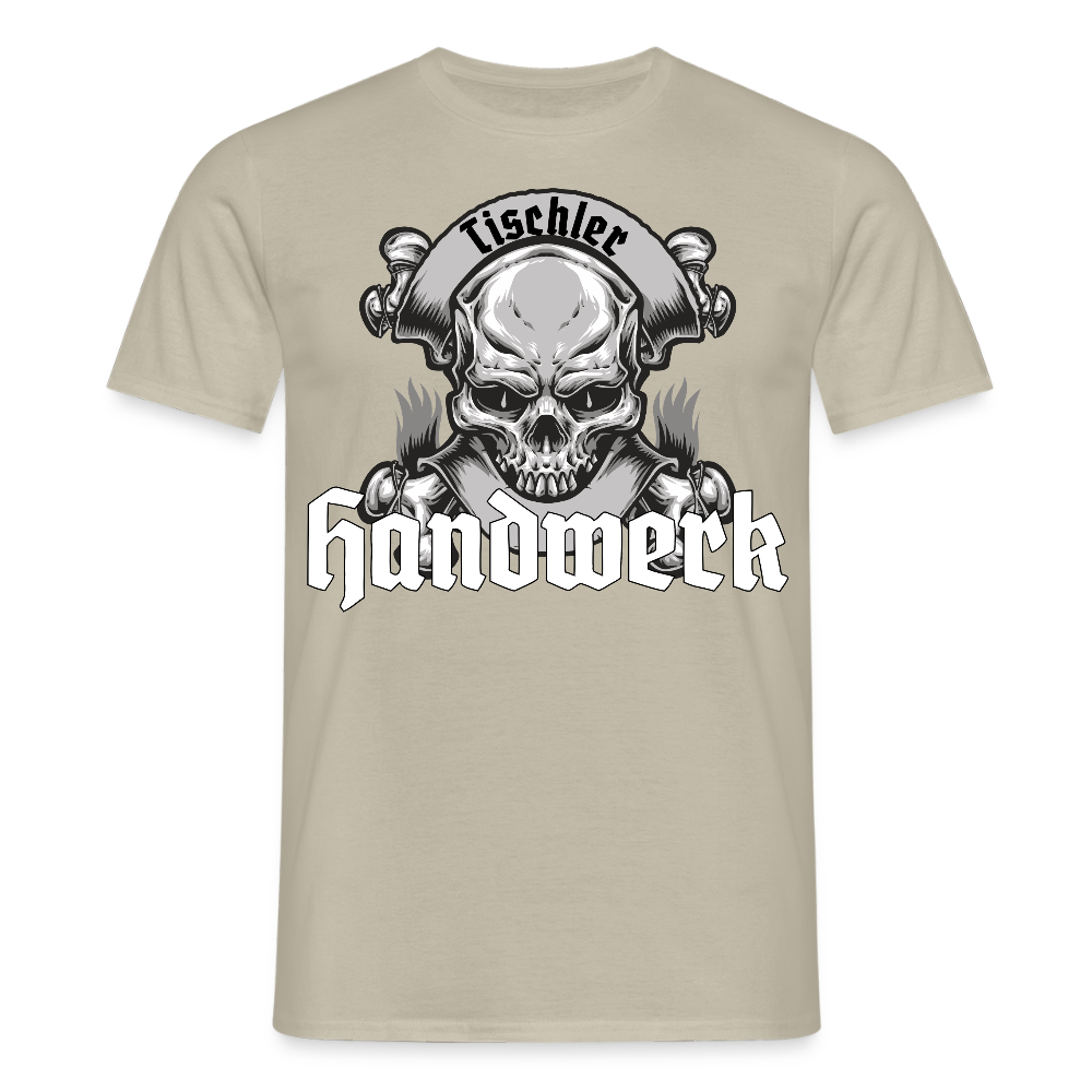 Unisex T-Shirt "Skull-Tischler" Sandbeige Männer T-Shirt