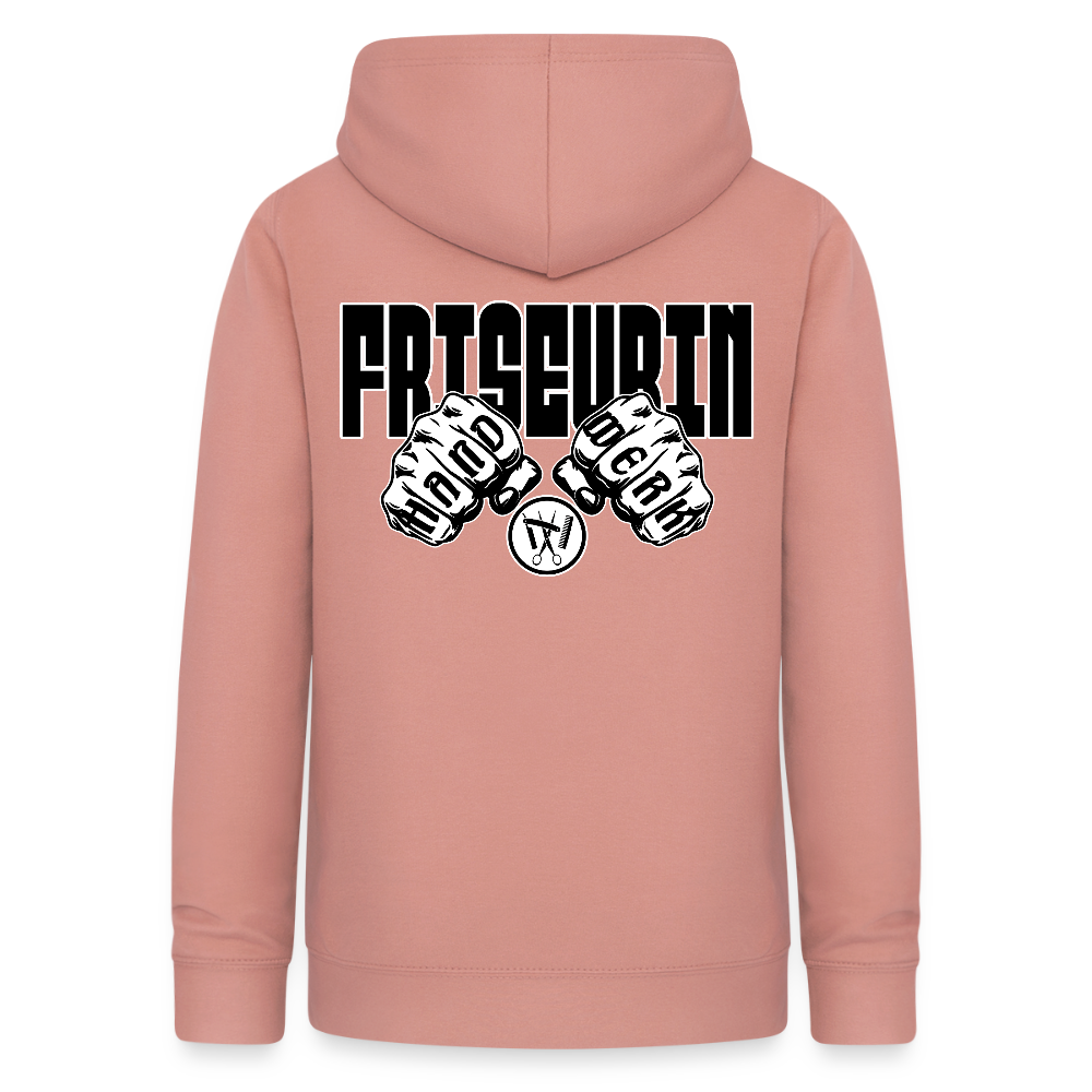 Frauen Hoodie "Friseurin" (beidseitig beruckt) Altrosa Frauen Hoodie