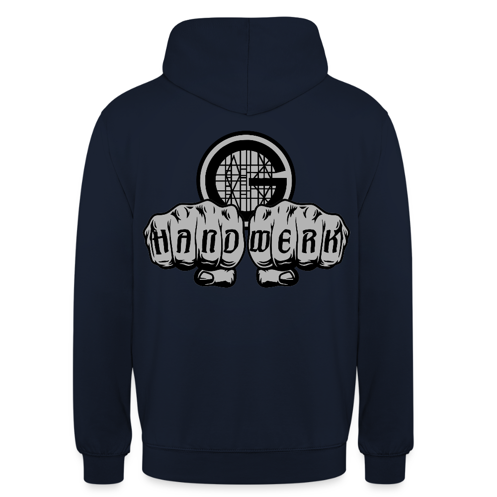 Unisex  Hoodie "Gerüstbauer" beidseitig bedruckt - Navy