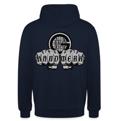 Unisex  Hoodie "Gerüstbauer" beidseitig bedruckt - Navy