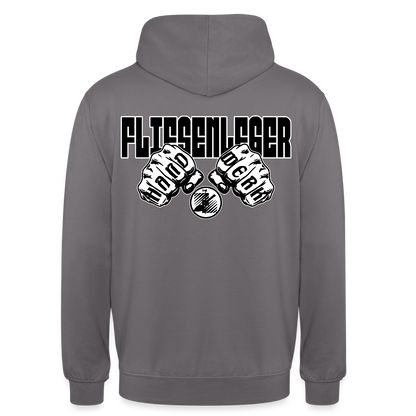 Unisex Hoodie "Fliesenleger" (beidseitig bedruckt) Mittelgrau Unisex Hoodie