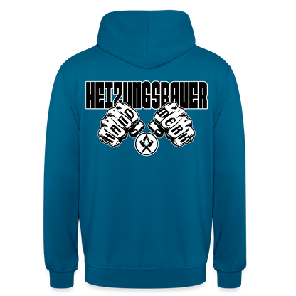 Unisex Hoodie "Heizungsbauer" (beidseitig bedruckt) - Tiefseeblau 