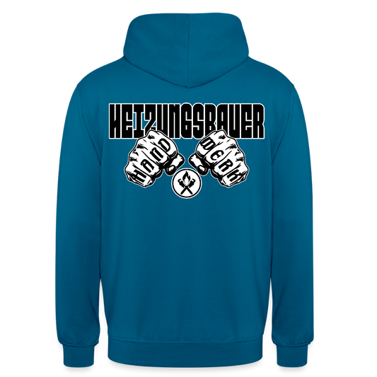Unisex Hoodie "Heizungsbauer" (beidseitig bedruckt) - Tiefseeblau 