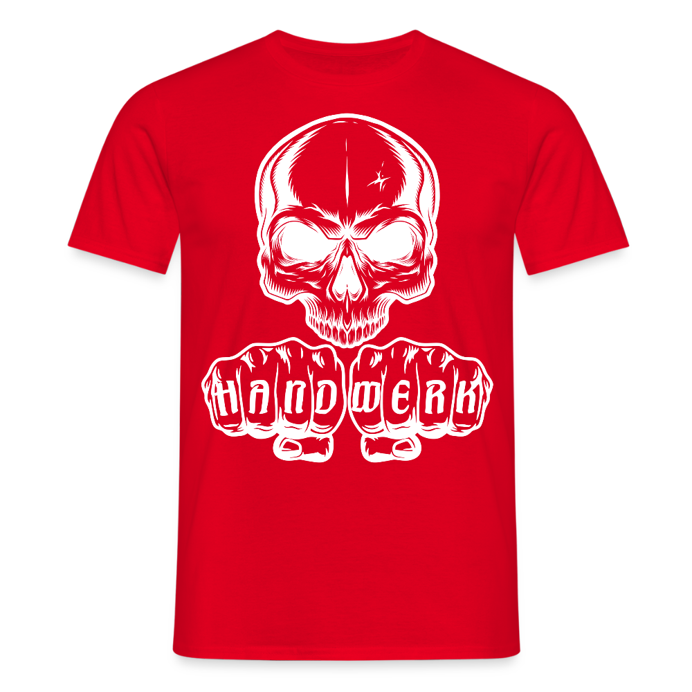 Unisex T-Shirt "Skull-Handwerk" Rot Männer T-Shirt