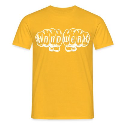 Unisex T-Shirt "Handwerk" Gelb Männer T-Shirt