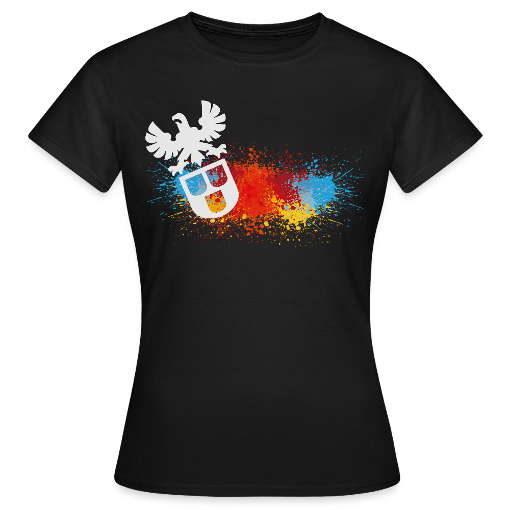 Frauen T-Shirt "Splash-Maler" Schwarz Frauen T-Shirt