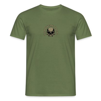 Unisex T-Shirt "Handwerk-Rockt" (beidseitig bedruckt) - Militärgrün