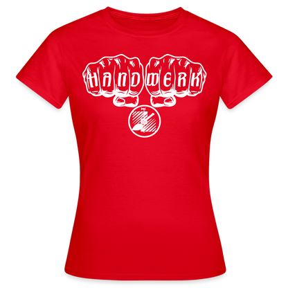 Frauen T-Shirt "Fliesenleger" Rot Frauen T-Shirt