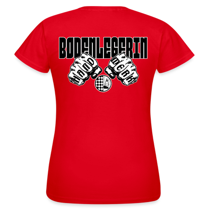 Frauen T-Shirt "Bodenlegerin" (beidseitig bedruckt) Rot Frauen T-Shirt