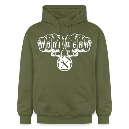 Gildan Unisex Softstyle® "Hausmeister" Militärgrün Gildan Unisex Softstyle® Midweight Hoodie