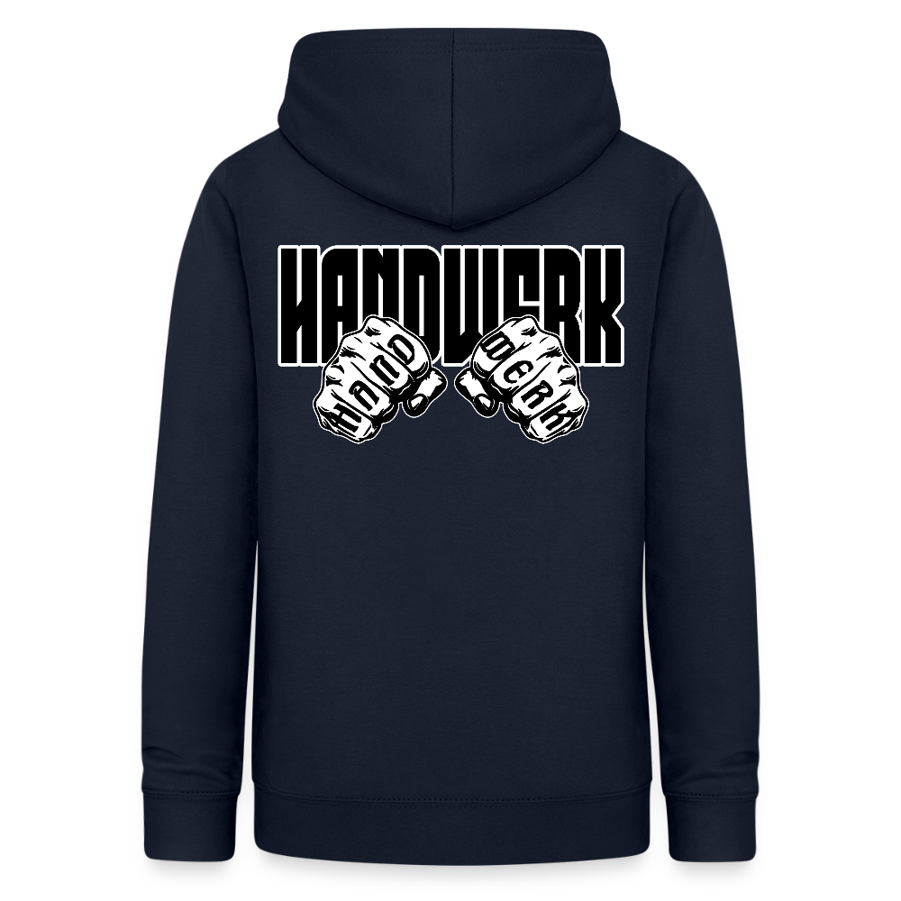 Frauen Hoodie "Handwerk" (beidseitig beruckt) Navy Frauen Hoodie