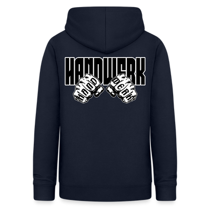Frauen Hoodie "Handwerk" (beidseitig beruckt) Navy Frauen Hoodie