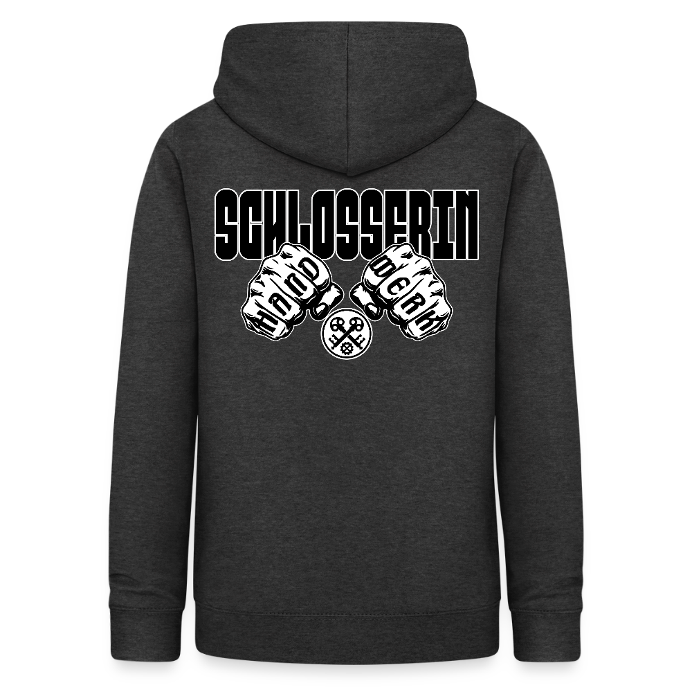 Frauen Hoodie "Schlosserin" (beidseitig beruckt) Anthrazit Frauen Hoodie