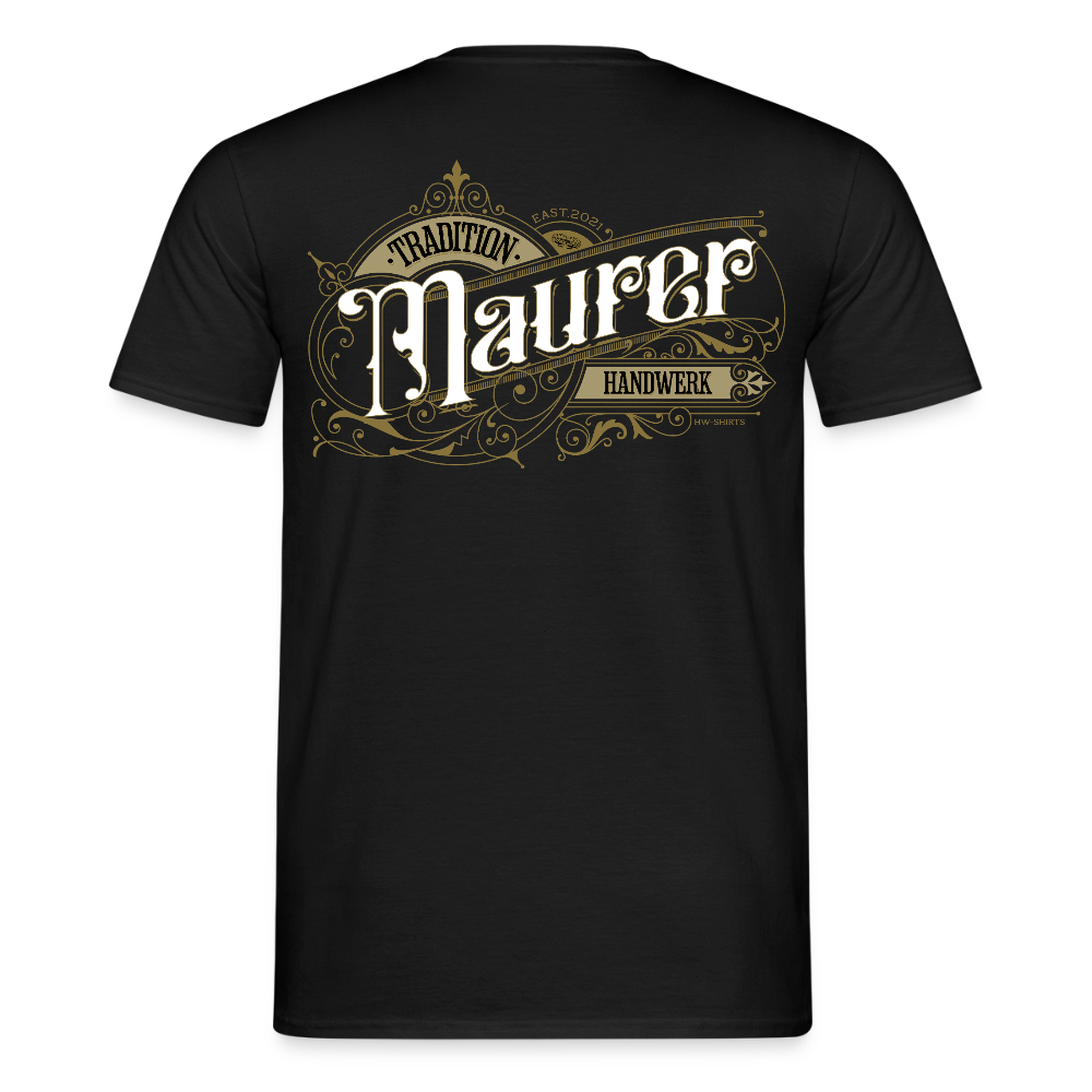 Unisex T-Shirt "Maurer" Nostalgie Handwerk Schwarz Männer T-Shirt
