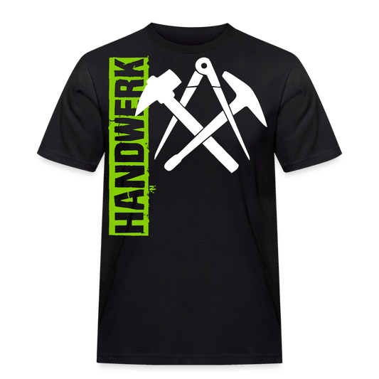 Unisex Workwear T-Shirt "Dachdecker" Schwarz Männer Workwear T-Shirt