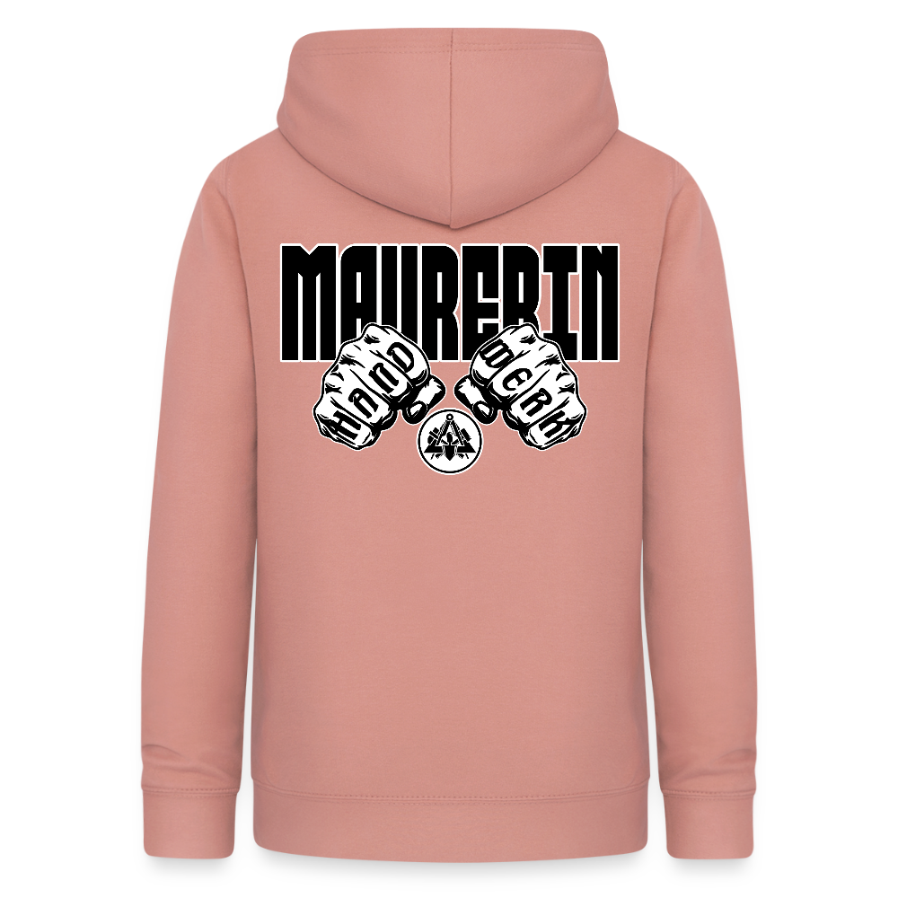 Frauen Hoodie "Maurerin" (beidseitig beruckt) Altrosa Frauen Hoodie
