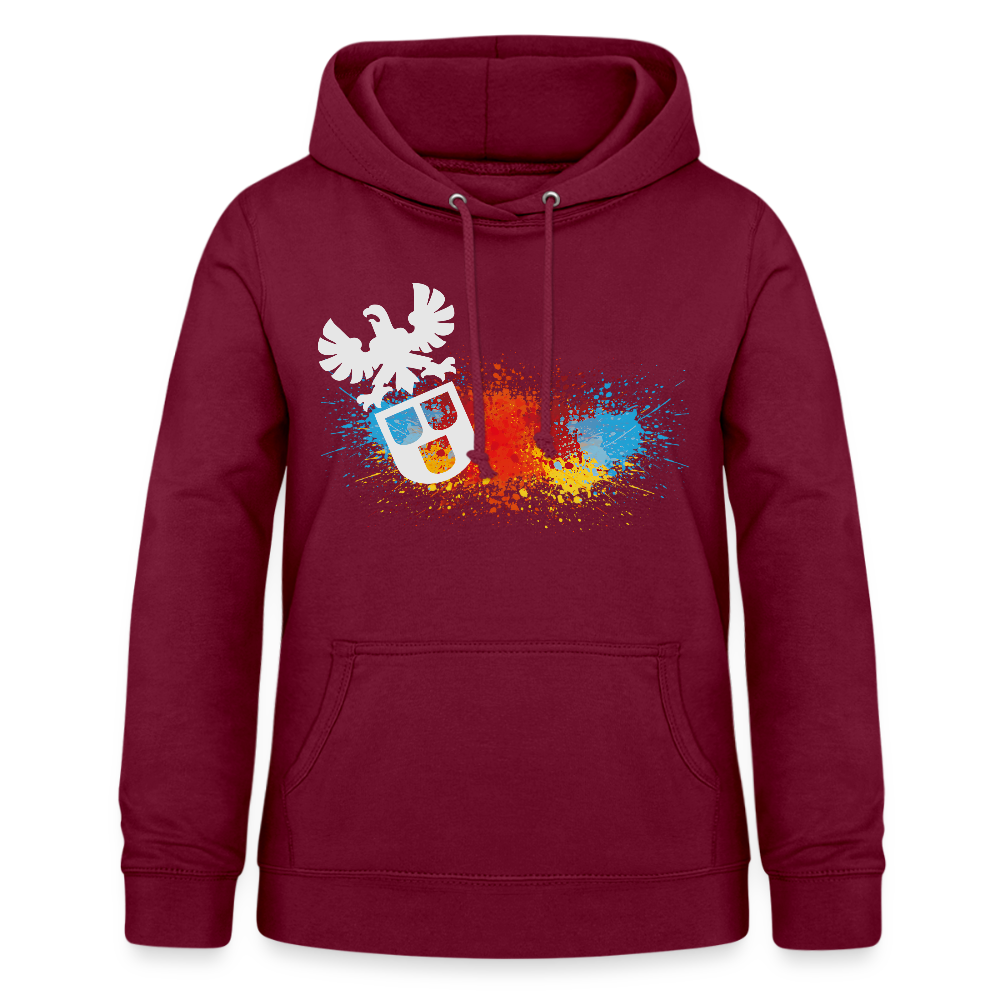 Frauen Hoodie "Maler-Splash" Bordeaux Frauen Hoodie