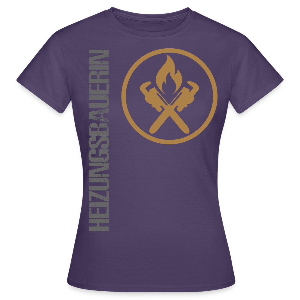 Frauen T-Shirt "Heizungsbauerin" Dunkellila Frauen T-Shirt