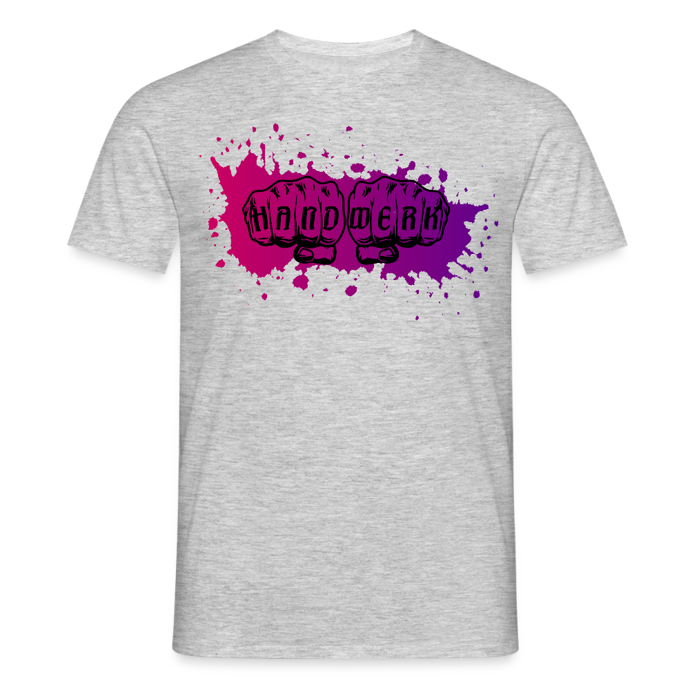 Unisex T-Shirt "Splash-Violett" Grau meliert Männer T-Shirt
