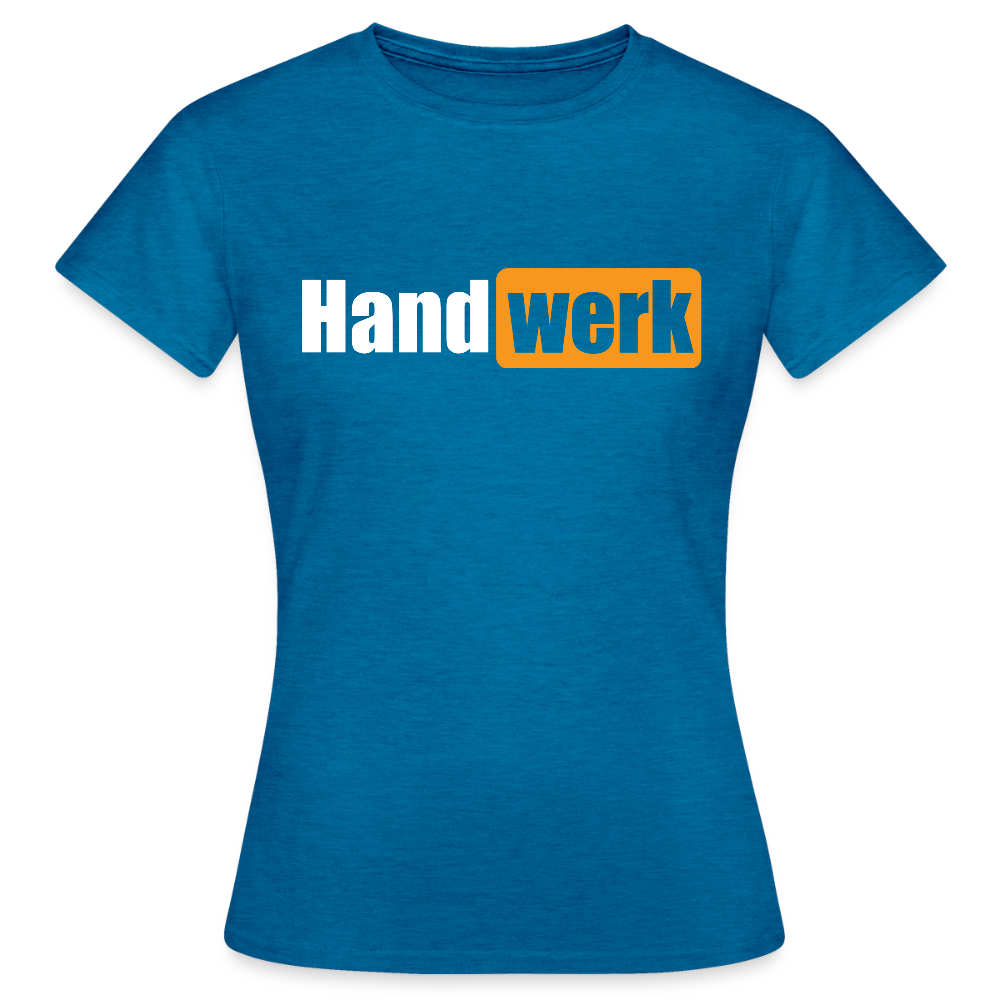 Frauen T-Shirt "Handwerk" Antikblaues Saphir meliert Frauen T-Shirt