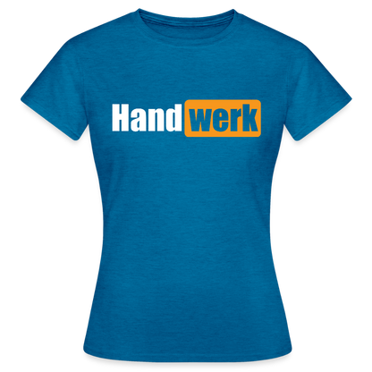 Frauen T-Shirt "Handwerk" Antikblaues Saphir meliert Frauen T-Shirt