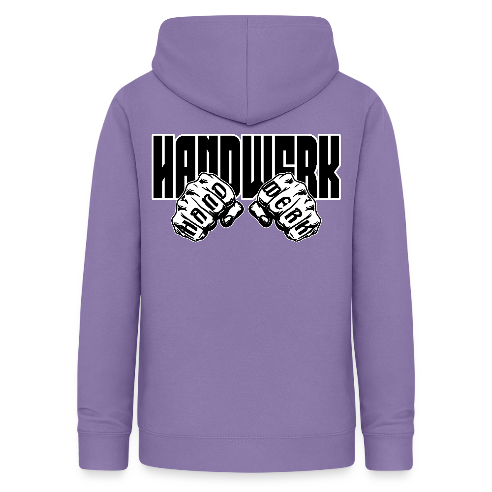Frauen Hoodie "Handwerk" (beidseitig beruckt) Lavendel Frauen Hoodie