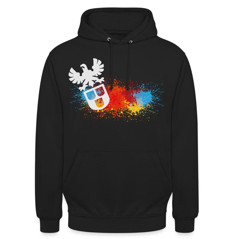 Unisex Hoodie "Maler-Splash" Schwarz Unisex Hoodie