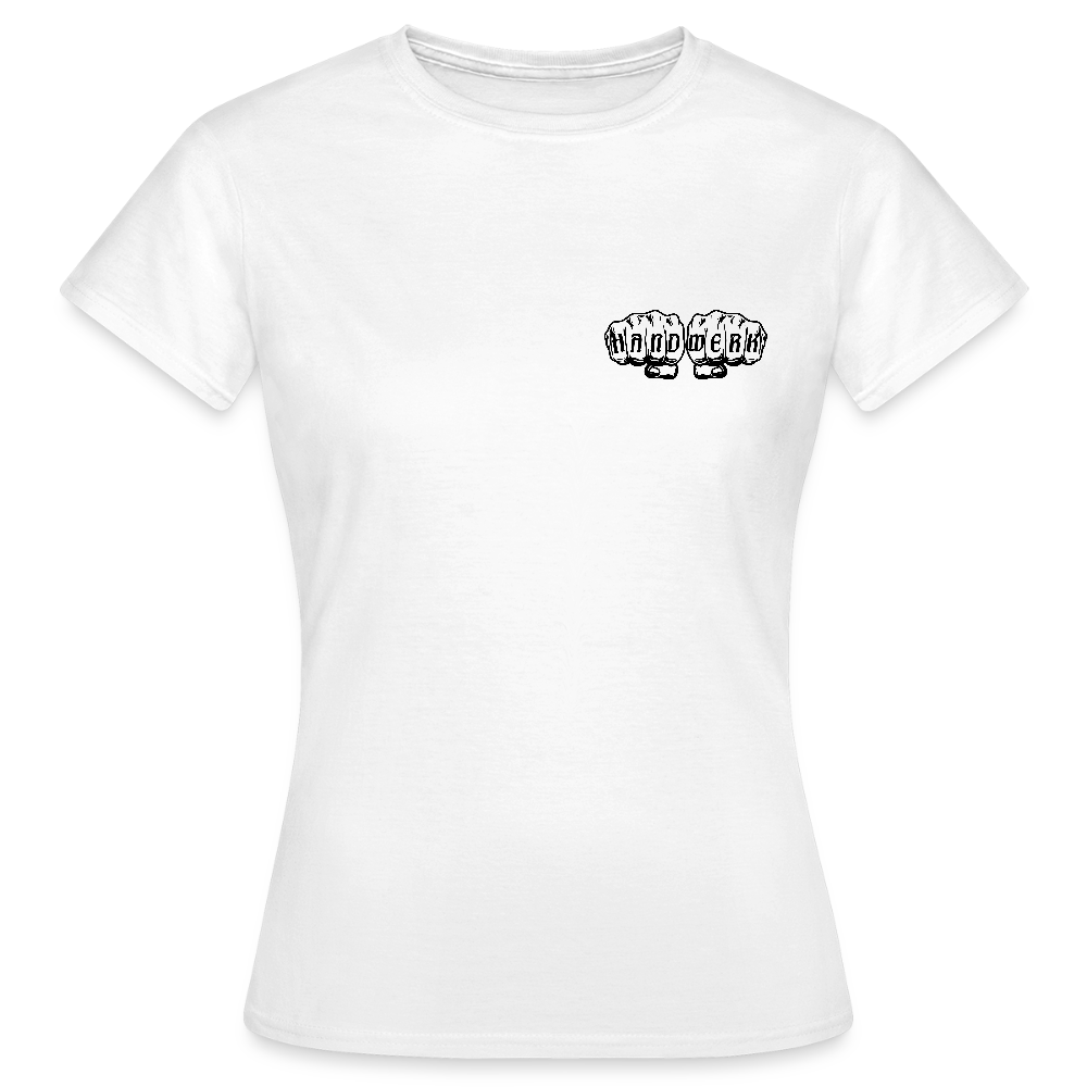 Frauen T-Shirt "Metallbauerin" (beidseitig bedruckt) - Weiß
