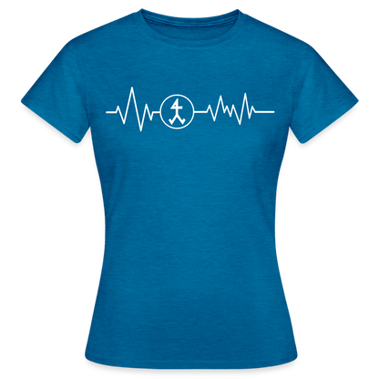 Frauen T-Shirt "Steinmetz" Antikblaues Saphir meliert Frauen T-Shirt