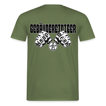 Unisex T-Shirt "Gebäudereiniger" (beidseitig bedruckt) - Militärgrün