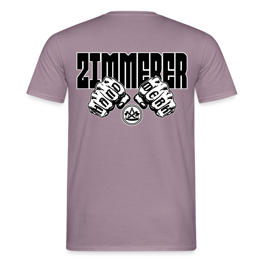 Unisex T-Shirt "Zimmerer" (beidseitig bedruckt) Lilagrau Männer T-Shirt