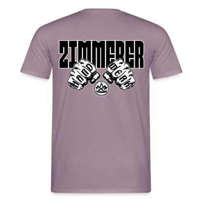 Unisex T-Shirt "Zimmerer" (beidseitig bedruckt) Lilagrau Männer T-Shirt
