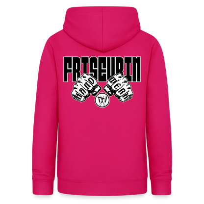Frauen Hoodie "Friseurin" (beidseitig beruckt) dunkles Pink Frauen Hoodie